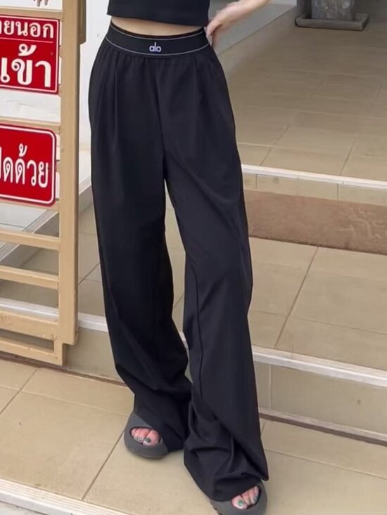ALO Yoga Pants - 🖤Black ALO Yoga Wide Leg Suit Up Trousers 🥳 (Regular:30"inseam) Clean Girl NWT